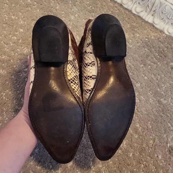 Vintage Dingo Made in the USA Snake Skin Cowboy Boots with Toe Tips - Picture 9 of 16